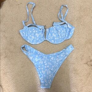 Amazon Light Blue Floral Bikini Set